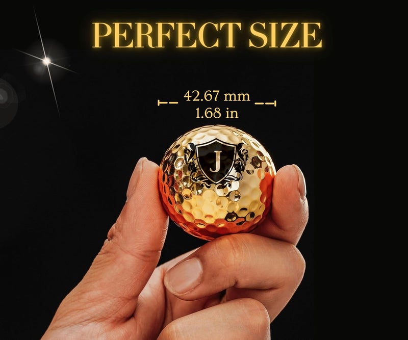 CybGene Funny Golf Gifts for Men Unique, Personalized Gold Golf Balls, Cool Accessories for Golf Lovers, Golfers, for Birthday and Christmas - Image 4